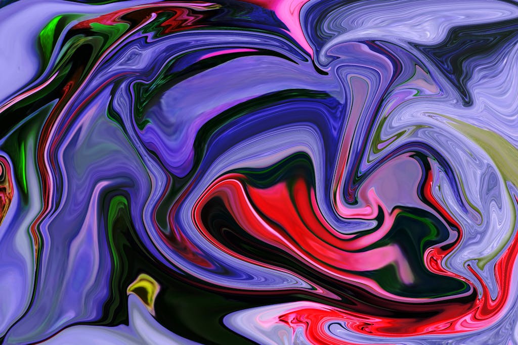 Dynamic abstract art with swirling colors and vibrant movement.